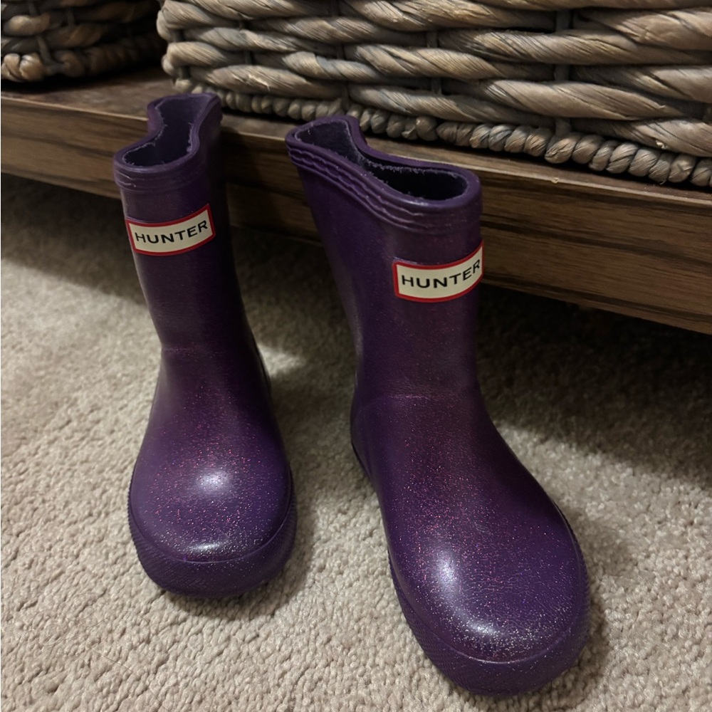 Hunter Kids' Sparkly Purple Boots - Picture 4 of 9
